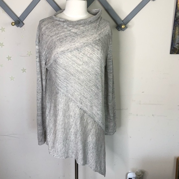 INHABIT asymmetrical grey linen lightweight sweater - Picture 9 of 13